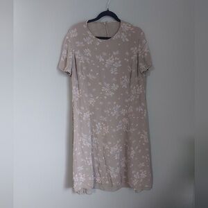 GREY tone leaf dress Short sleeve